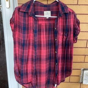 AEO short sleeved flannel
